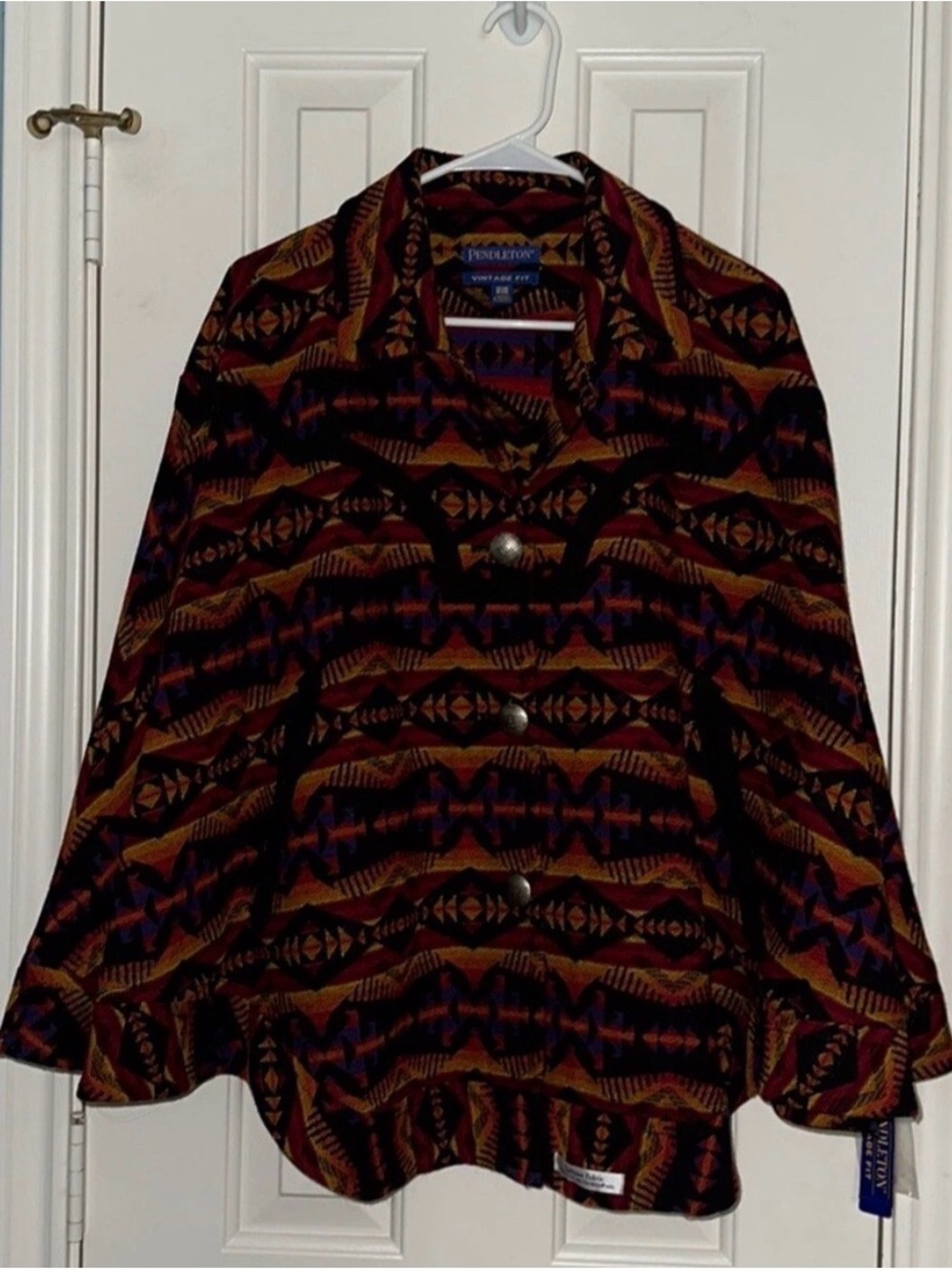 NWT Pendleton Women's Patterned Wool Blend  Poncho in Multi-Color